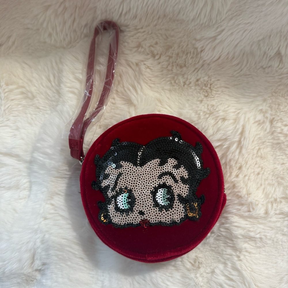 Betty Boop velour wristlet